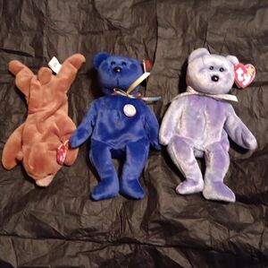 NWT TY BEANIE BABIES CUBBIE (PVC), CUBBY II AND CLUBBY